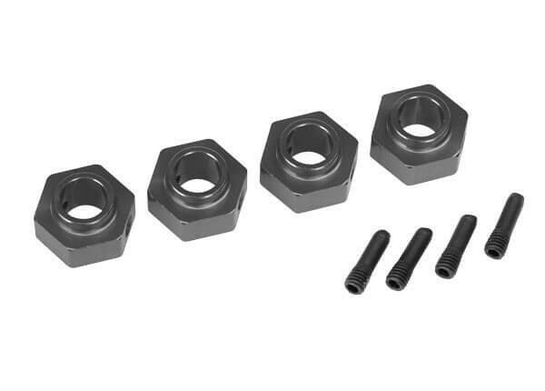 Hexagone de roue Alu gris 12mm (x4) - Traxxas 8269A - Breizh Modélisme.