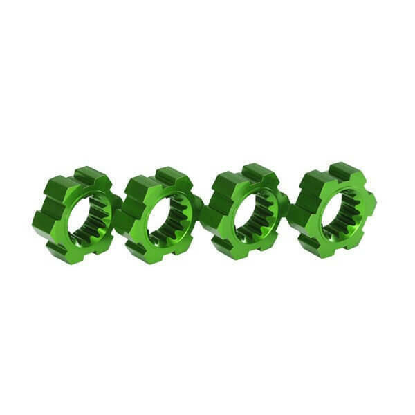 Hexagones de roues Alu vert (4) Traxxas 7756G - Breizh Modélisme.