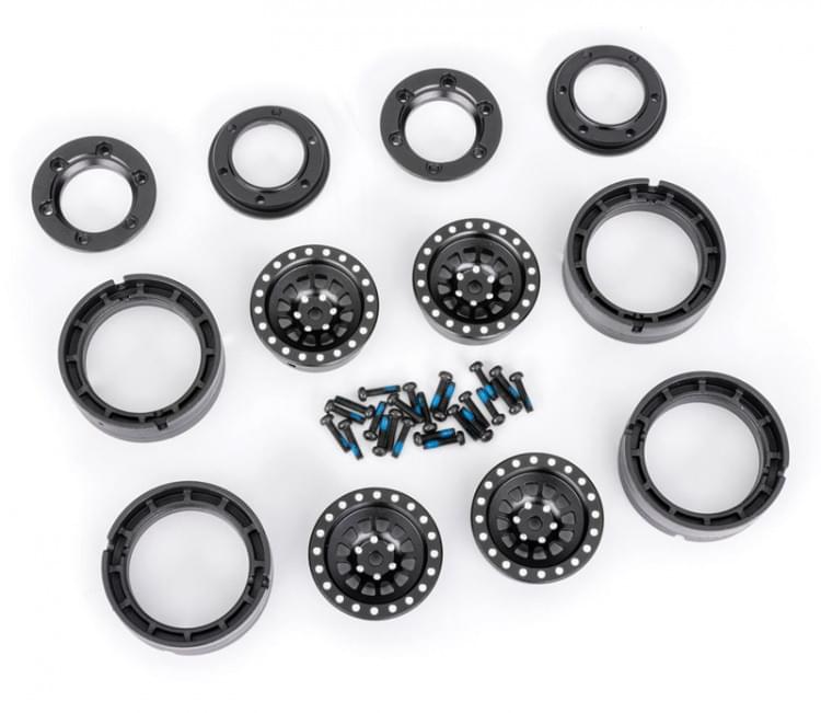 Jantes Aluminium Beadlock Noir 1.0 (2) - Traxxas 9881-BLK - Breizh Modélisme.