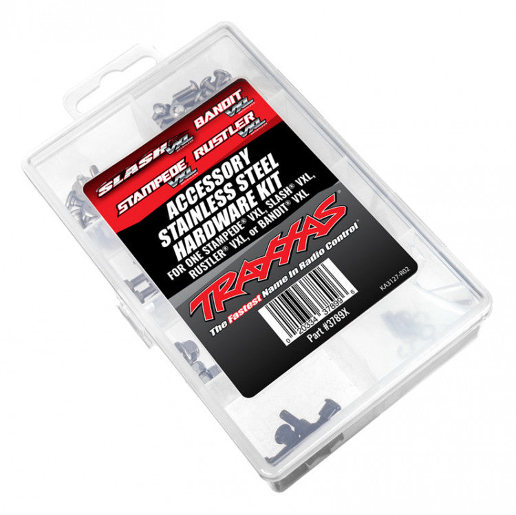 Kit de visseries acier inoxydable Traxxas 3789X Slash, rustler, stampede, bandit 2WD - Breizh Modélisme.