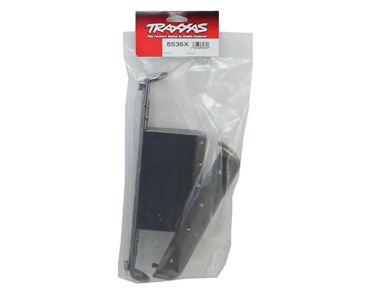Pare chocs arrière et support satin chrome - Traxxas 8536X - Breizh Modélisme.