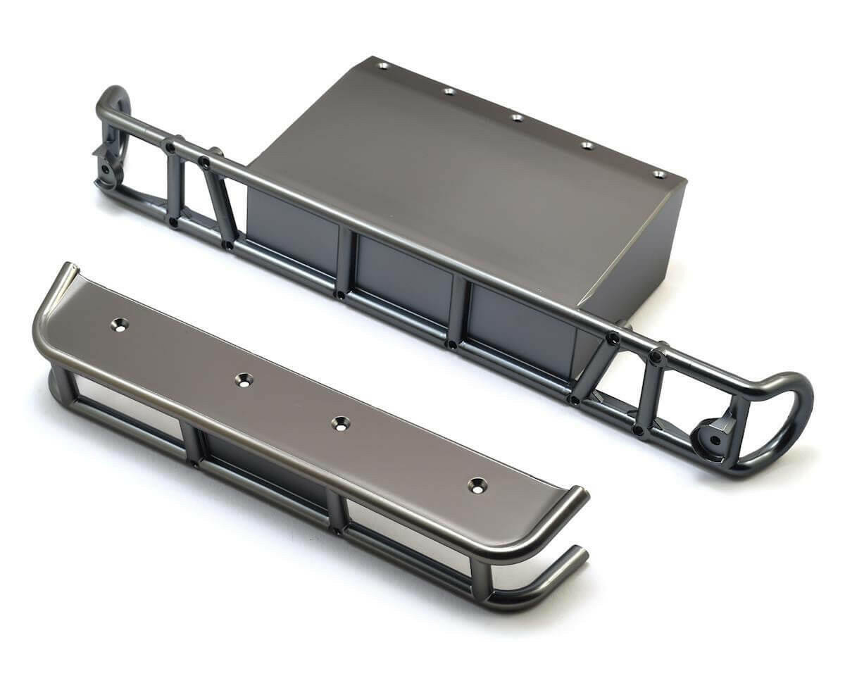 Pare chocs arrière et support satin chrome - Traxxas 8536X - Breizh Modélisme.