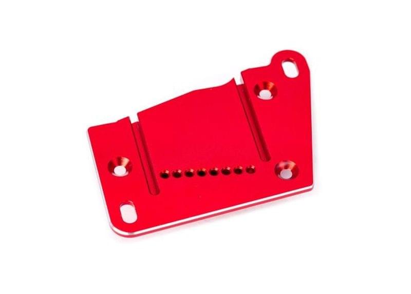 Plaque moteur alu anodisée rouge Traxxas 10263 - Breizh Modélisme.