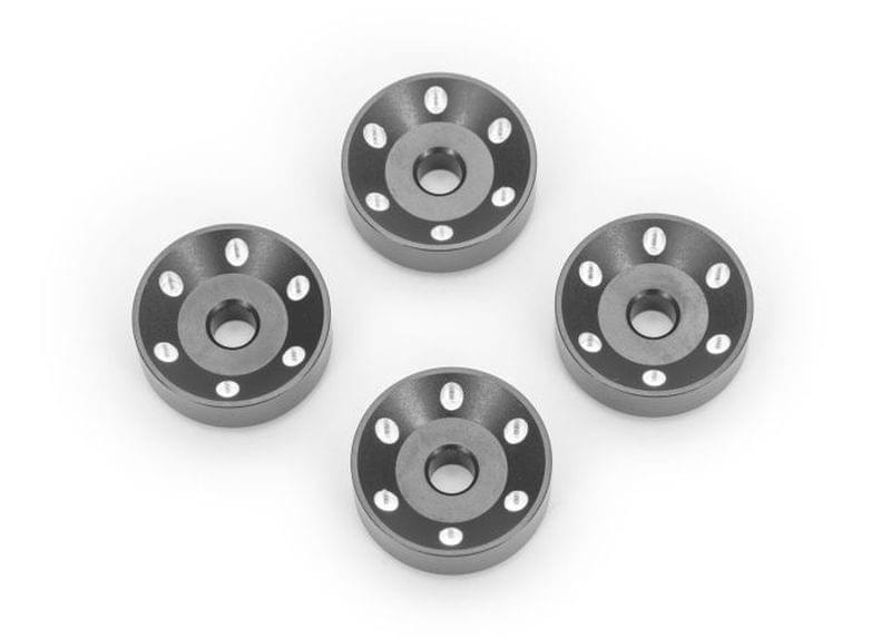 Rondelles de roues alu anodisées gris (x4) - 10257 - Breizh Modélisme.