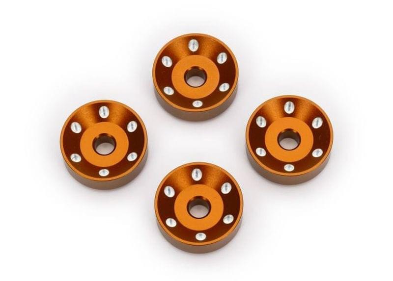 Rondelles de roues alu anodisées orange (x4) - 10257 - Breizh Modélisme.