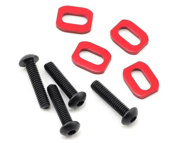 Rondelles support moteur alu anodisées rouges (4) - Traxxas 7759R - Breizh Modélisme.