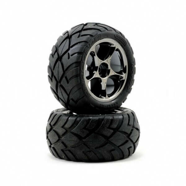Traxxas 2 pneus et jantes Bandit arrière Anaconda 2.2 gris/noir 2478A - Breizh Modélisme.