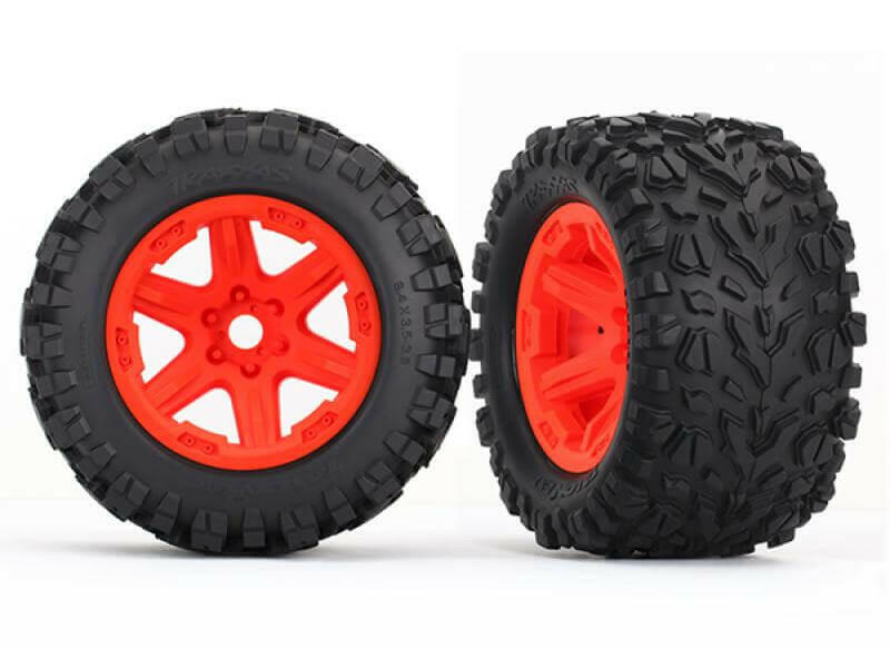 Traxxas 2 roues 3.8 E Revo 2.0 oranges talon 8672A - Breizh Modélisme.