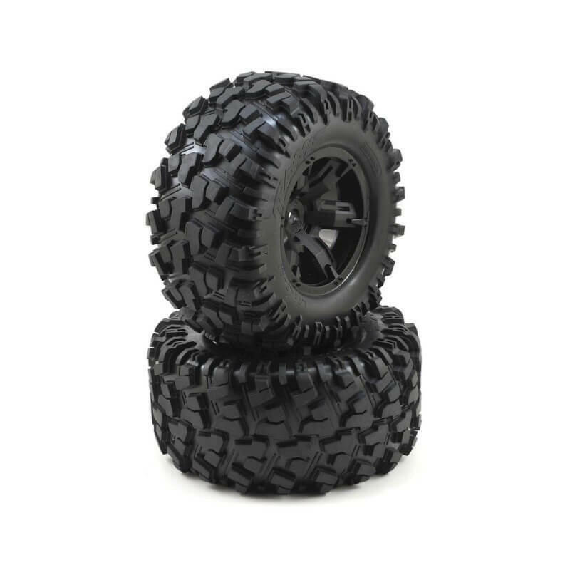 Traxxas 2 roues jantes et pneus XMaxx 8S noires 7772X - Breizh Modélisme.