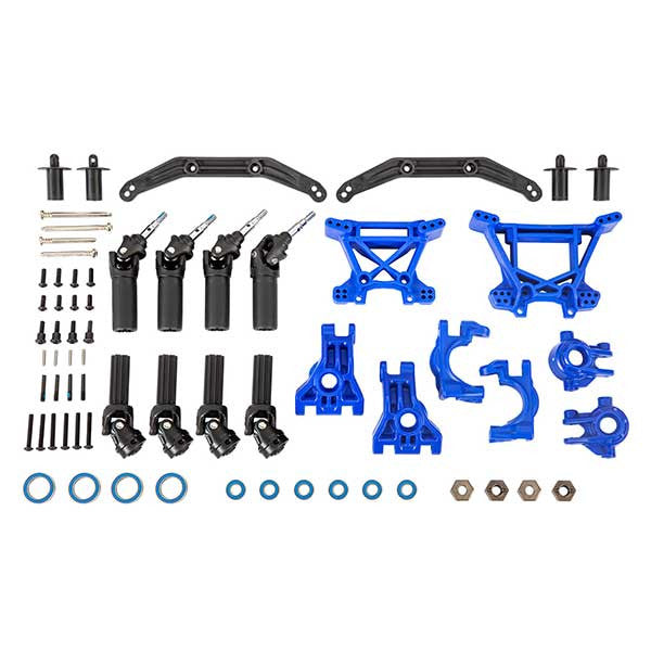 Upgrade kit de transmission renforcé Bleu – Hoss/Slash/Rustler 4X4 - Traxxas 9080X - Breizh Modélisme.