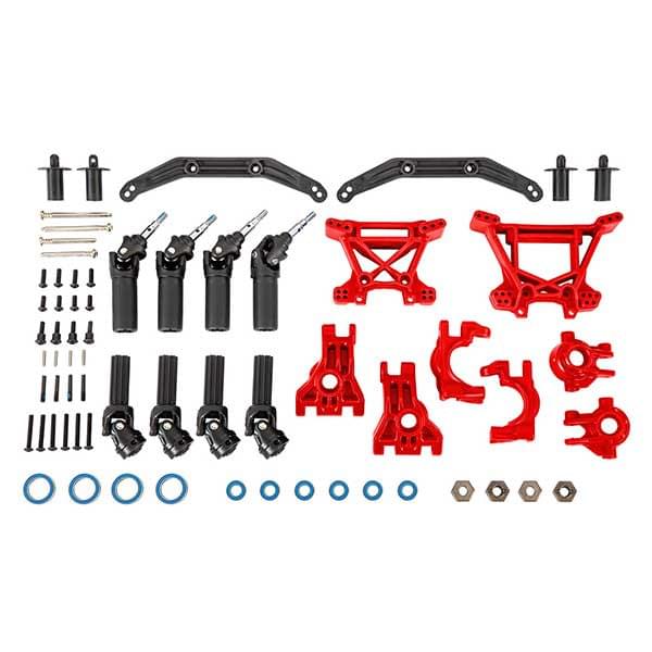 Upgrade kit de transmission renforcé Rouge – Hoss/Slash/Rustler 4X4 - Traxxas 9080R - Breizh Modélisme.