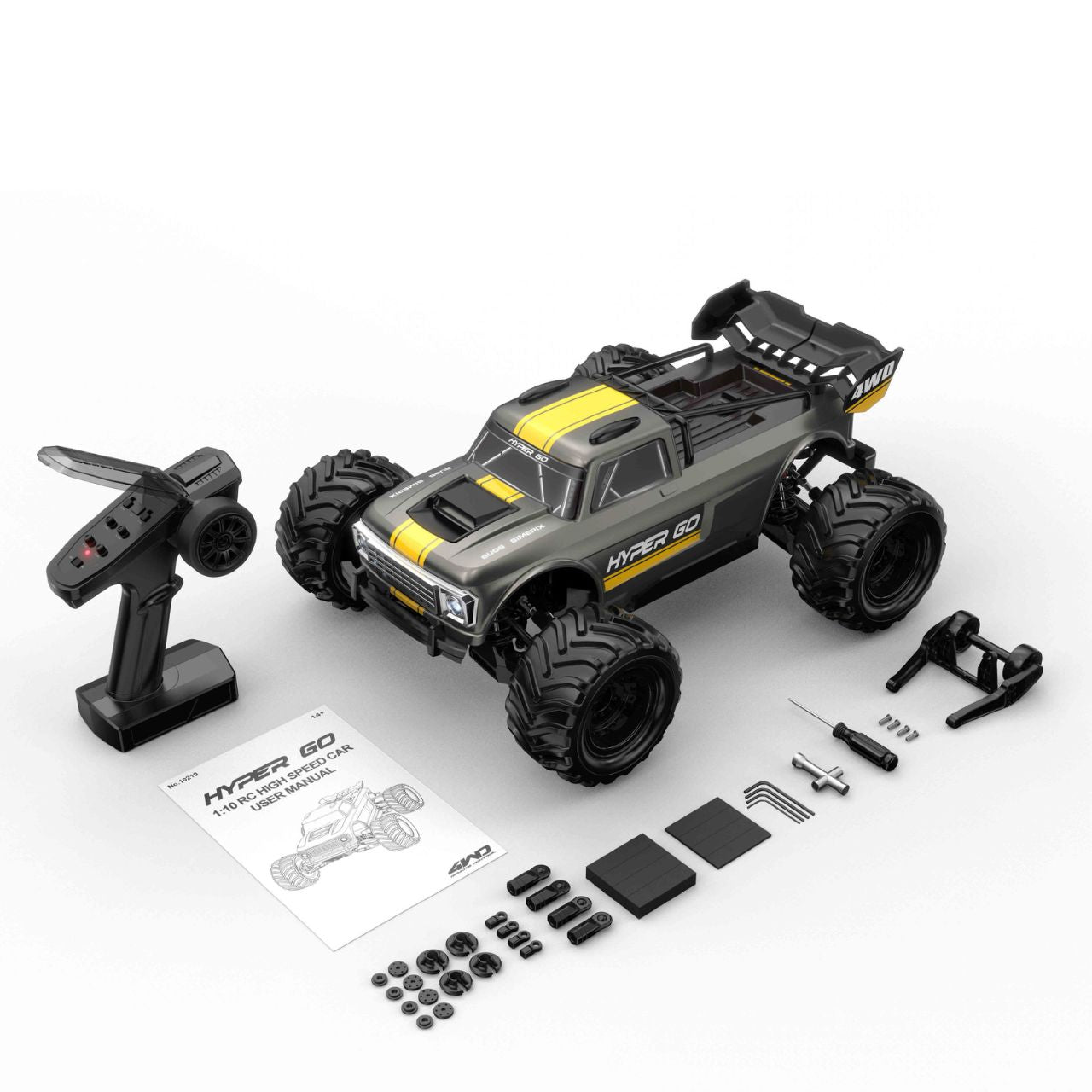 Monster truck brushless 4WD RTR MJX Hyper GO 10210 jaune 1/10
