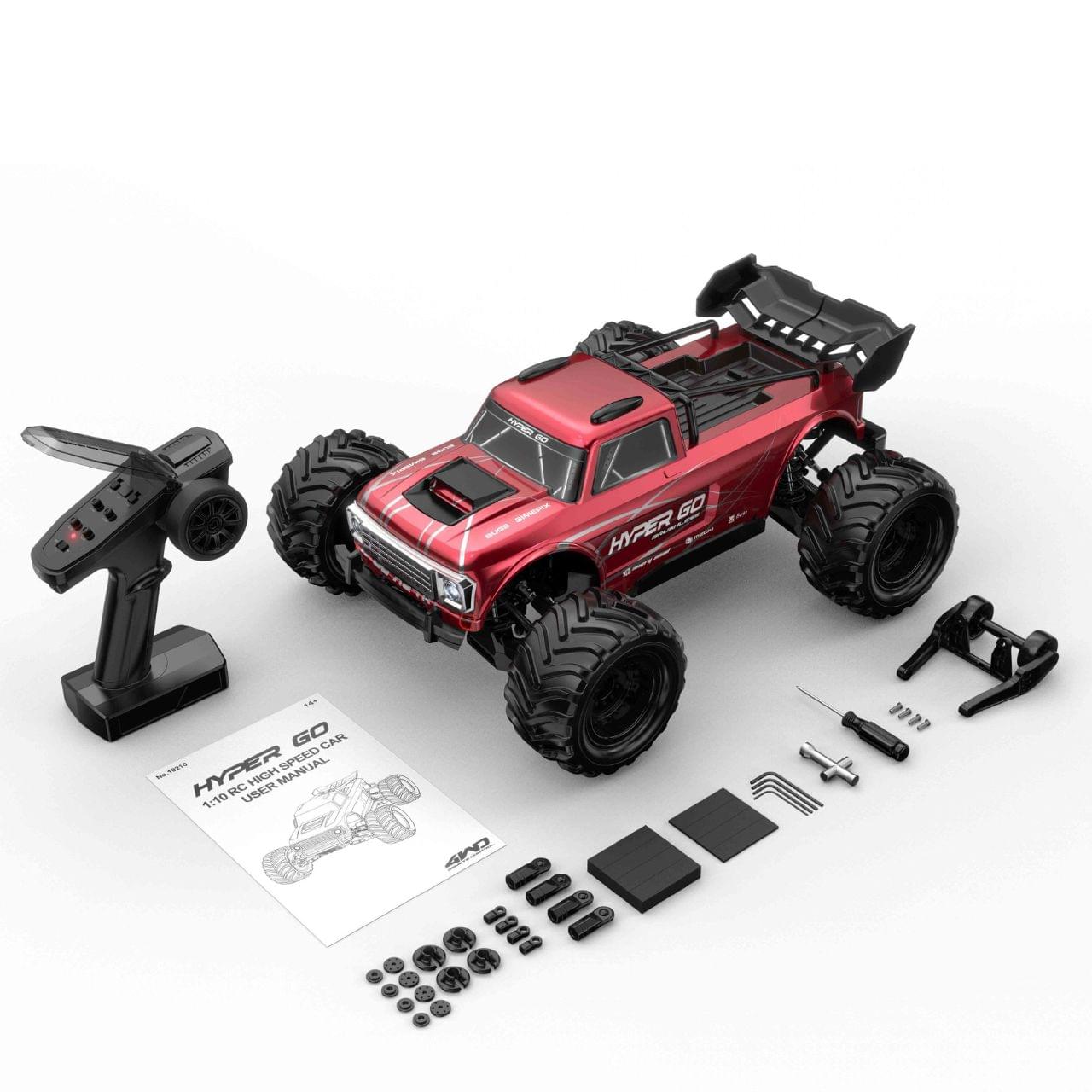 Monster truck brushless 4WD RTR MJX Hyper GO 10210 rouge 1/10