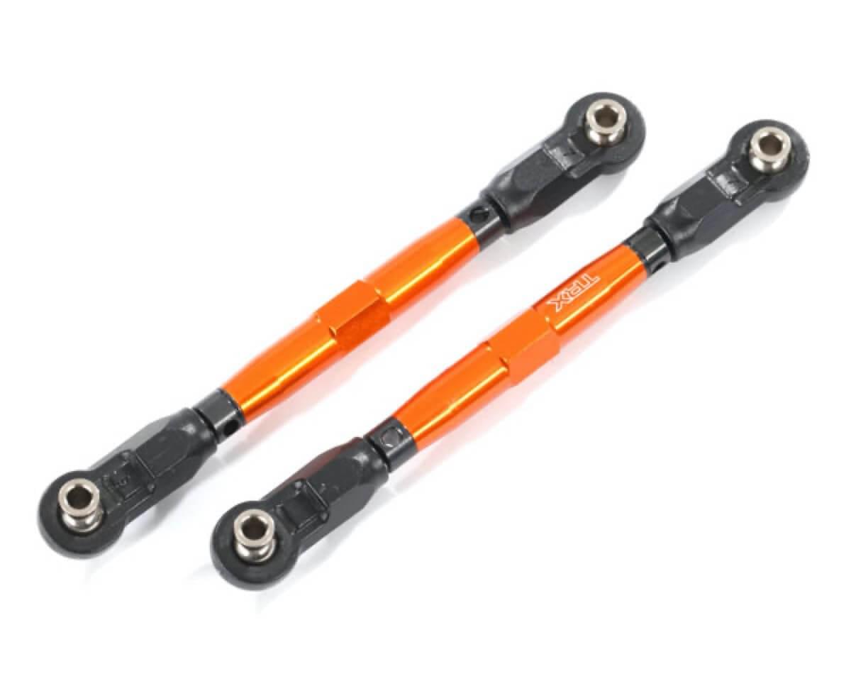 2 Biellettes Alu anodisé Orange 100mm Avant Traxxas Maxx - Traxxas 8948A - Breizh Modélisme.