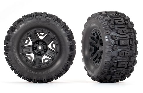 2 Roues 2.8 noires Sledgehammer (2WD) - 3778 - Breizh Modélisme.