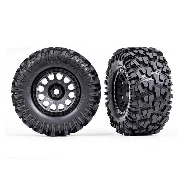 2 Roues Montees Collees XRT et Xmaxx Noires Traxxas 7875 - Breizh Modélisme.