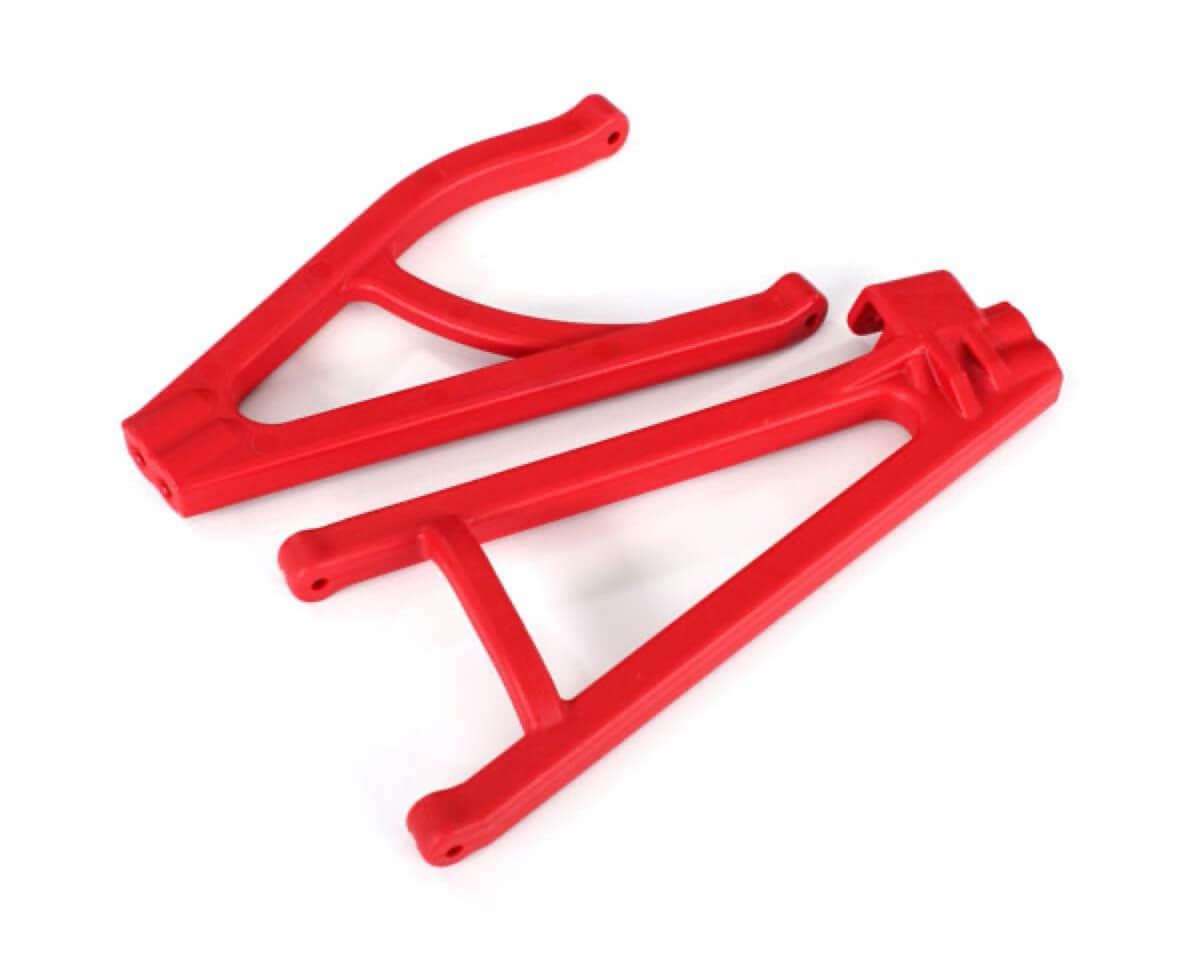 2 Triangles de suspension arrière droit inf/sup renforcés - Traxxas 8633R - Rouge - Breizh Modélisme.