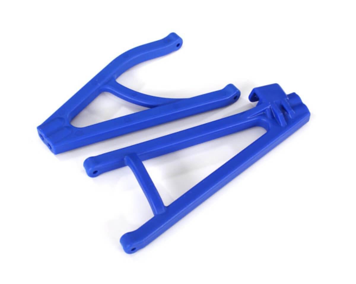 2 Triangles de suspension arrière droit inf/sup renforcés - Traxxas 8633X - Bleu - Breizh Modélisme.