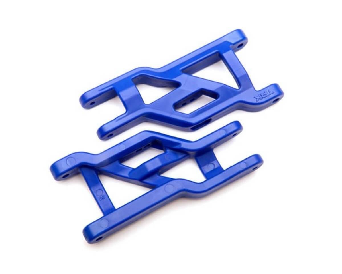 2 Triangles de suspension Bleu pour l'Avant - Traxxas 3631A - Breizh Modélisme.