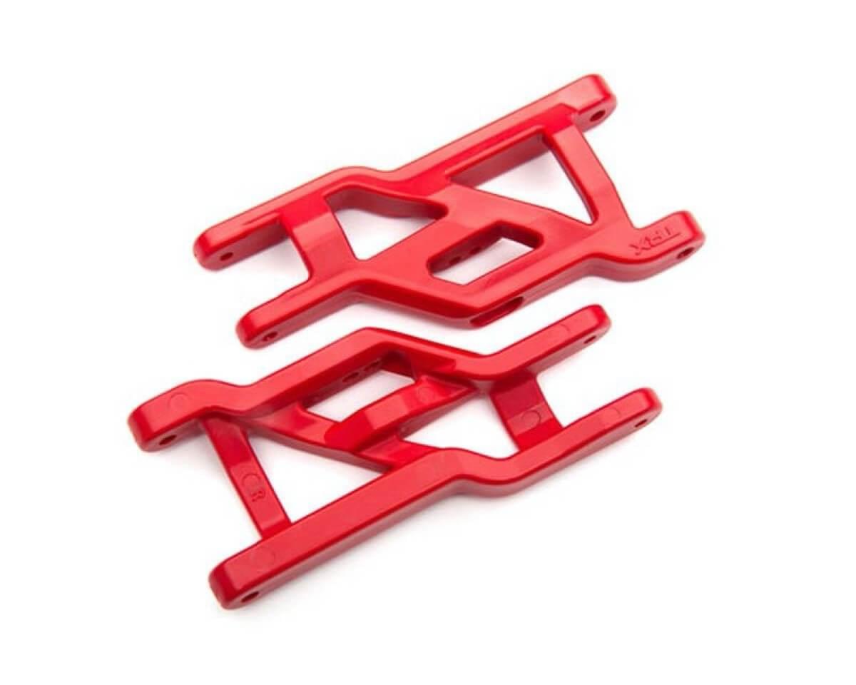 2 Triangles de suspension Rouge pour l'Avant HD - Traxxas 3631R - Breizh Modélisme.