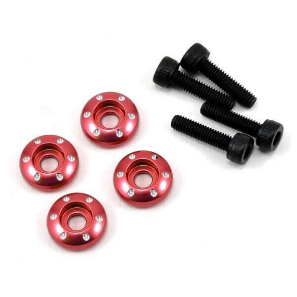 4 écrous de roues Anodisés 3x12mm - Latrax 7668R Rouge - Breizh Modélisme.