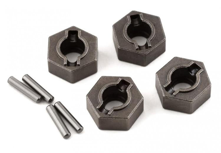 4 hexagones de roue Acier 12mm avant/arrière pour 9080 - Traxxas 9069 - Breizh Modélisme.
