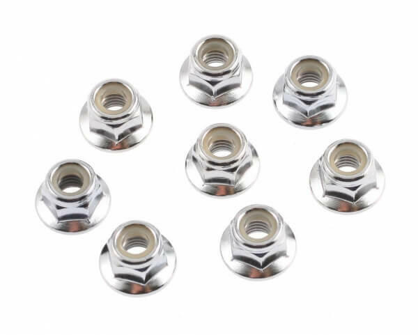 8 Écrous nylstop acier épaulés 5mm M5 - Traxxas 5147X - Breizh Modélisme.
