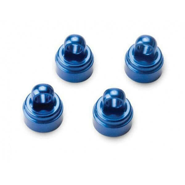 Bouchons d'amortisseurs alu anodisés Bleu x4 - Traxxas 3767A - Breizh Modélisme.