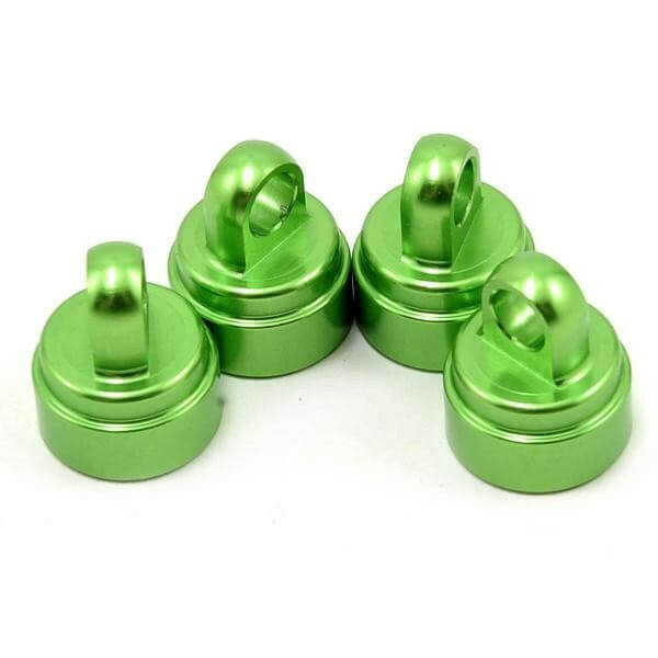 Bouchons d'amortisseurs alu anodisés verts (4) - Traxxas 3767G - Breizh Modélisme.