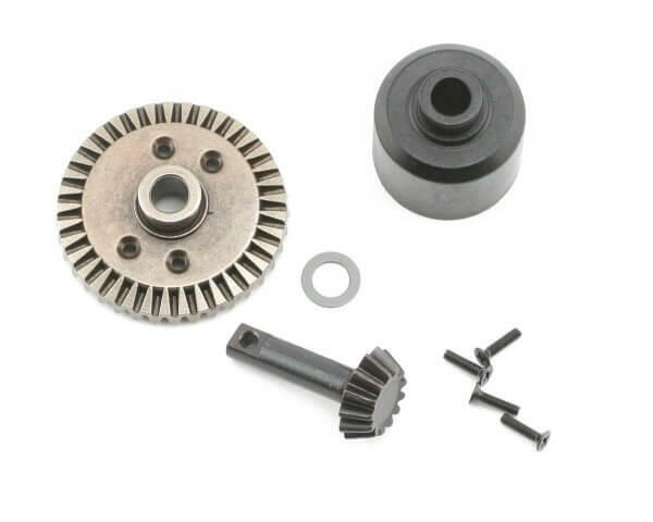 Couronne de differentiel 37 dents + pignon d'attaque et boitier diff - Traxxas 4981 - Breizh Modélisme.
