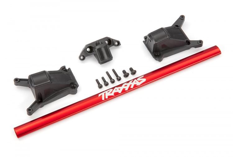Kit de renfort châssis long Rustler et Slash 4x4 VXL - Traxxas 6730R Rouge - Breizh Modélisme.