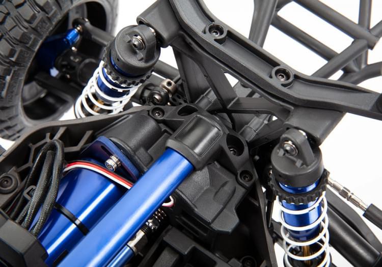 Kit de renfort chassis long Rustler et Slash 4x4 VXL - Traxxas 6730X Bleu - Breizh Modélisme.