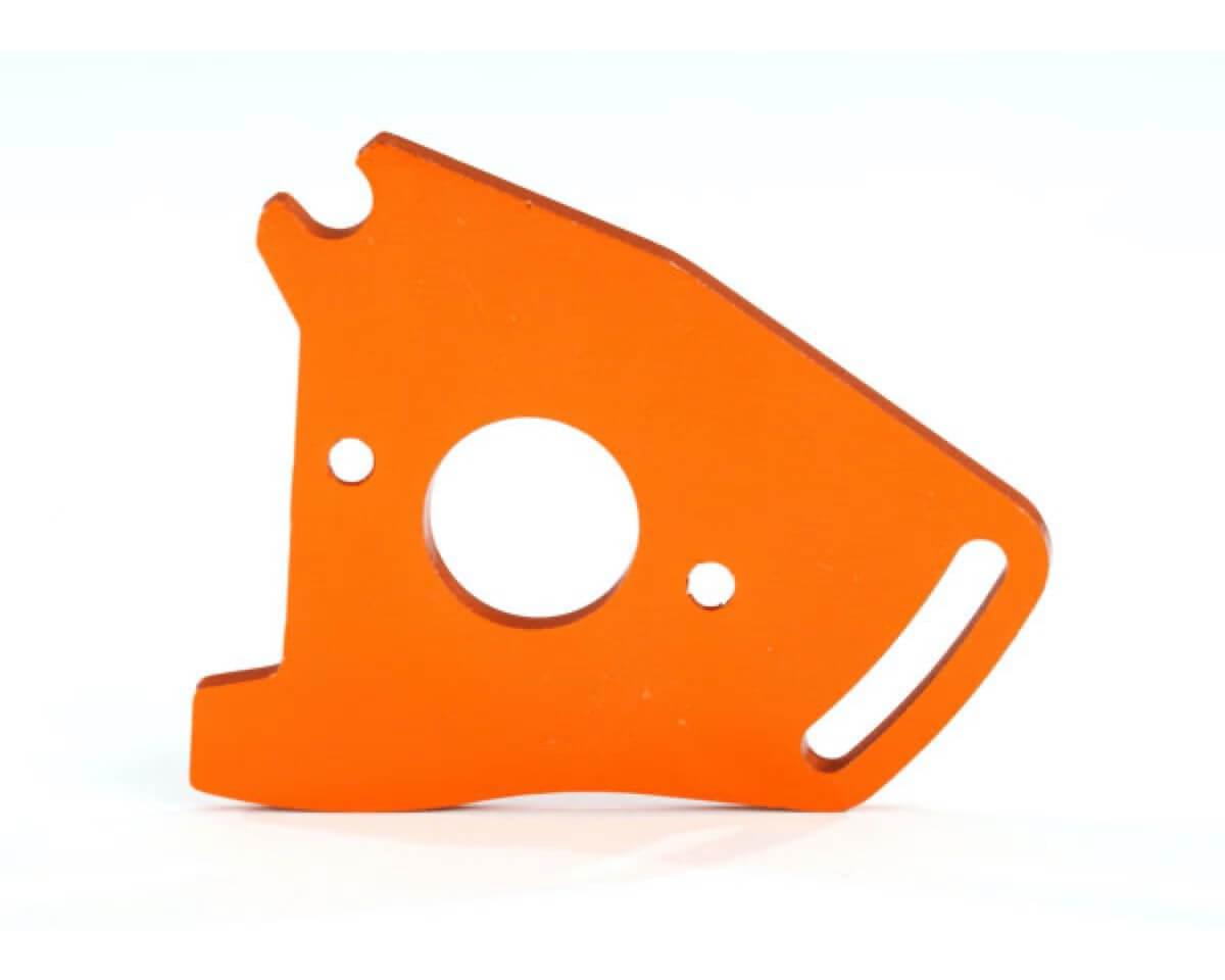 Plaque alu support moteur Rustler/Slash 4x4 - Orange - Traxxas 7490A - Breizh Modélisme.