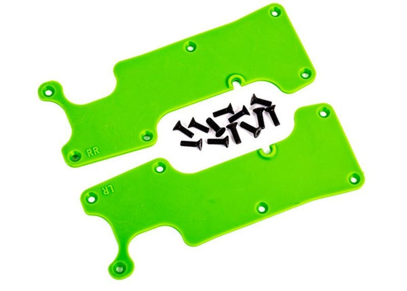 Plaques protections de triangles arrieres vertes Traxxas sledge 9634G - Breizh Modélisme.