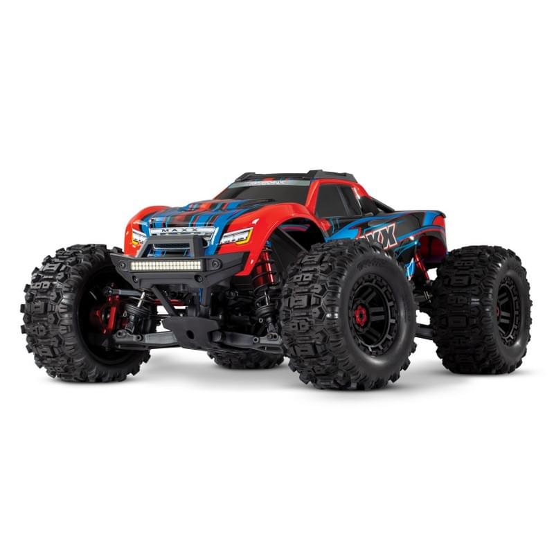 Traxxas 2 pneus + jantes noires Sledgehammer 2.8/3.6'' TSM Maxx 8973 - Breizh Modélisme.