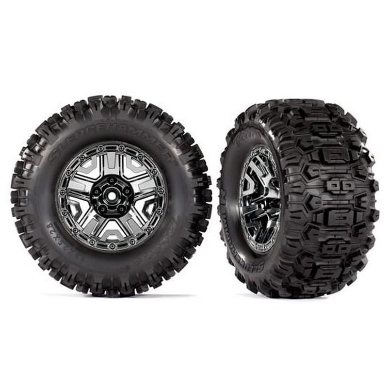 Traxxas 2 roues Hoss Sledgehammer Noir / Chrome 2.8 9072" - Breizh Modélisme.