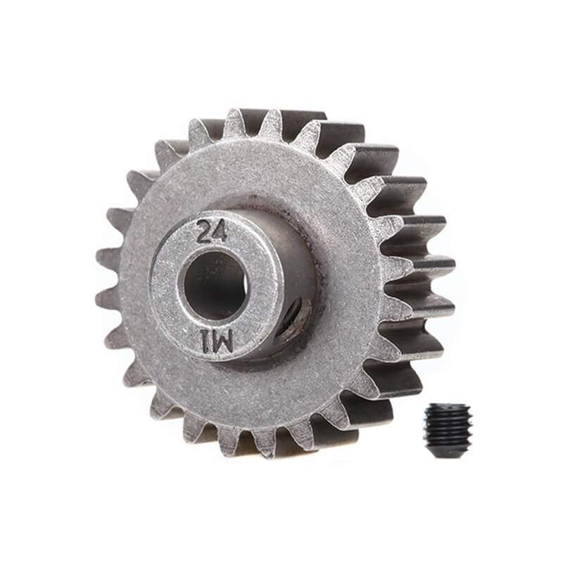 Traxxas 6496X Pignon moteur 24 dts - M1.0 - 5 mm - Breizh Modélisme.