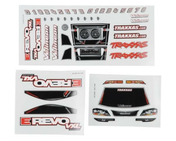 Traxxas 7113 Planche d'autocollants E-REVO 1/16 - Breizh Modélisme.