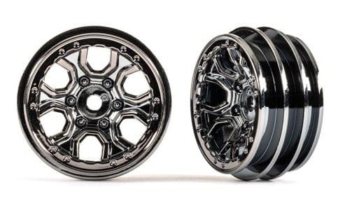 Traxxas 9770 Jantes 1,0 Chromees Noires (X2) - Trx-4m - Breizh Modélisme.