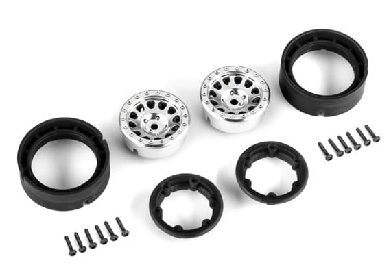 Traxxas 9781 Jantes Method 105 Beadlock 1,0 Satin Chromees (X2) - Trx-4m - Breizh Modélisme.
