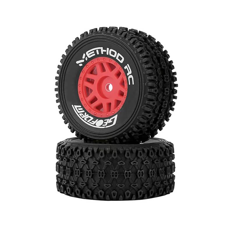 2 roues Arrma Mojave 1/16 Method Geoform SC 12mm rouge - MTD0202R