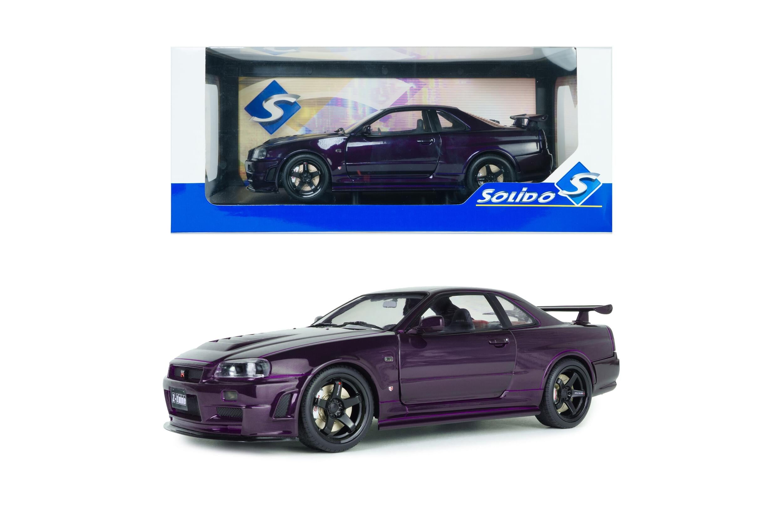 Solido S1804311 Voiture miniature collection 1/18 Nissan Skyline (R34) GT-R Z Tune 1999 Midnight Purple