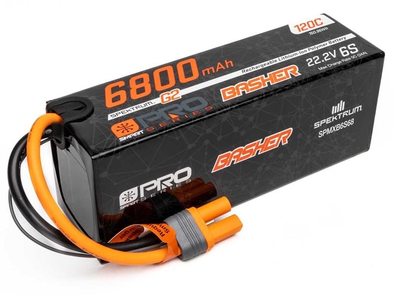 Batterie LiPo 6S Smart G2 Pro Basher 22,2 V 6800 mAh (120C) IC5 SPMXB6S68 - Breizh Modélisme.