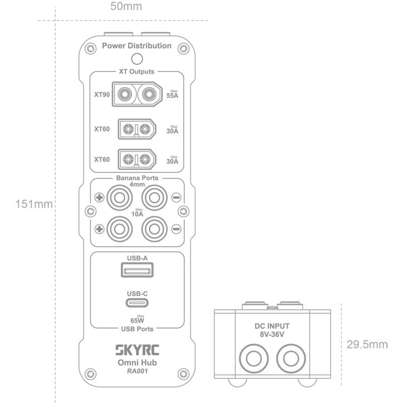Concentrateur de distribution d'alimentation Omni XT90 - 600163-01