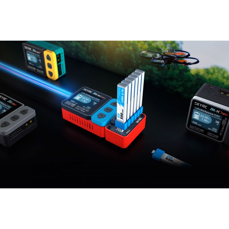 Station de charge de batterie au lithium OSH 6 ports 1S avec connecteur PH2.0