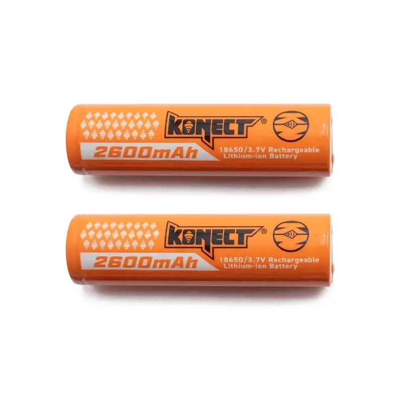 Batteries Li-Ion 3,7V 2600Mah 18650 Konect avec boite de rangement
