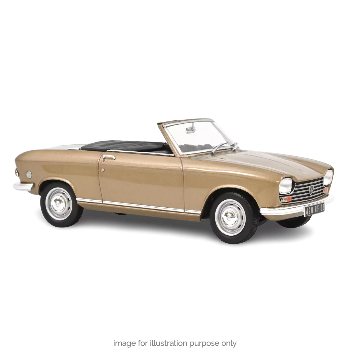 Voiture miniature collection 1/18 Peugeot 204 Cabriolet 1967 Beige Metallisé Norev 184960