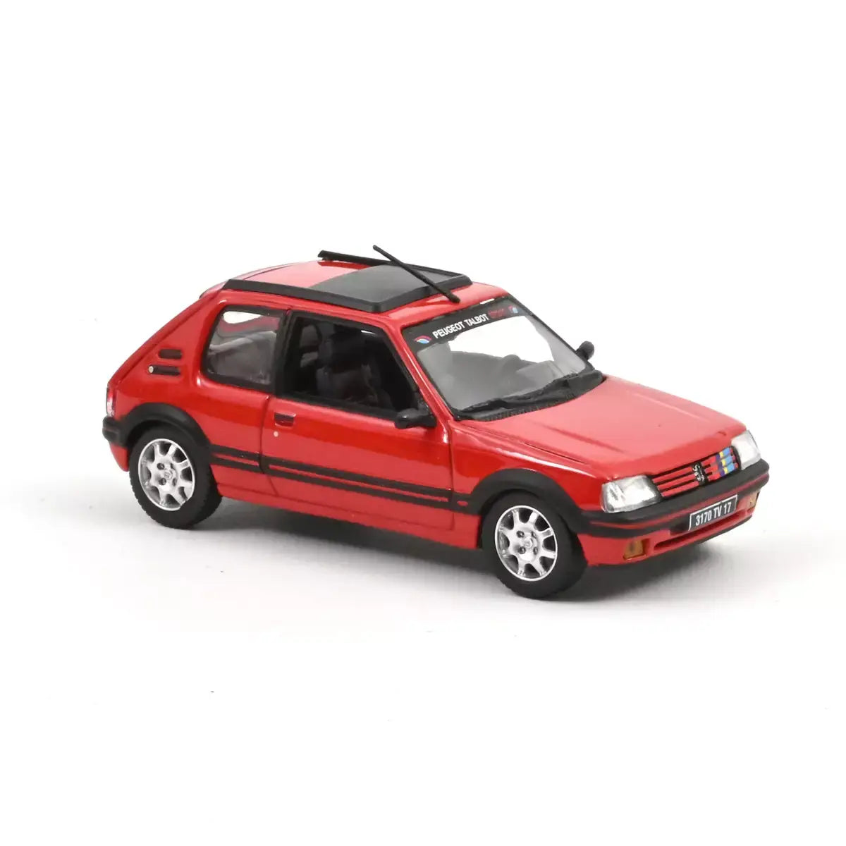 Voiture miniature collection 1/43 Peugeot 205 GTI 1.9 1991 Rouge Vallelunga avec déco PTS Norev 471751