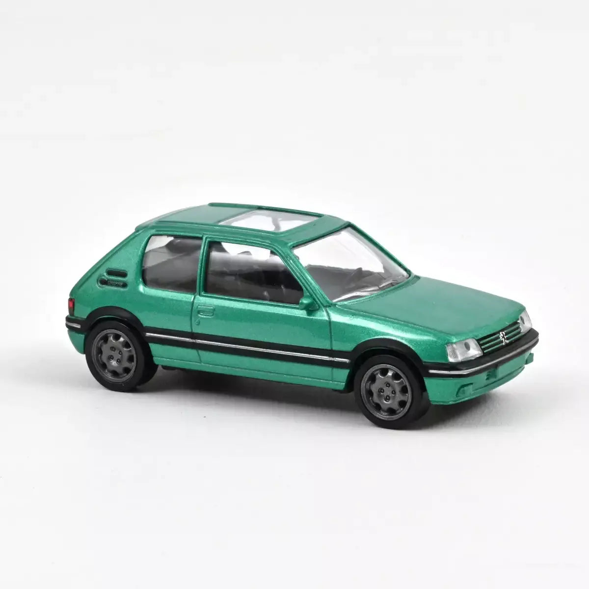 Voiture miniature 1/43 Peugeot 205 GTi 1992 Vert métallisé Jet-car Norev - Breizh Modélisme.