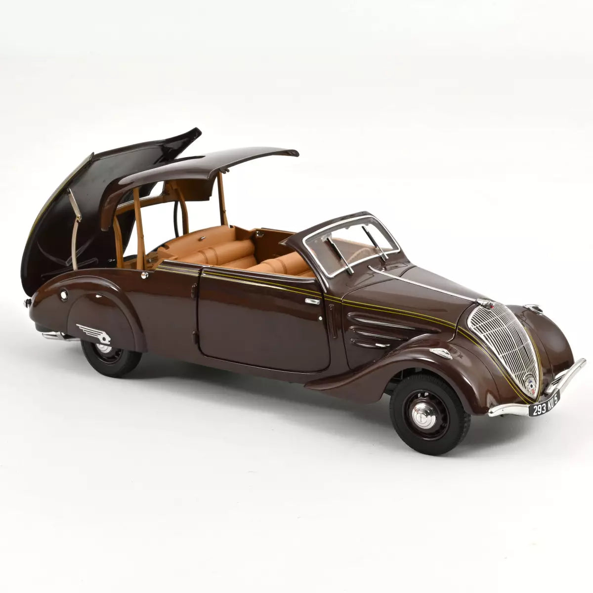 Voiture miniature collection 1/18 Peugeot 402 Eclipse 1937 Chocolat Norev 184873